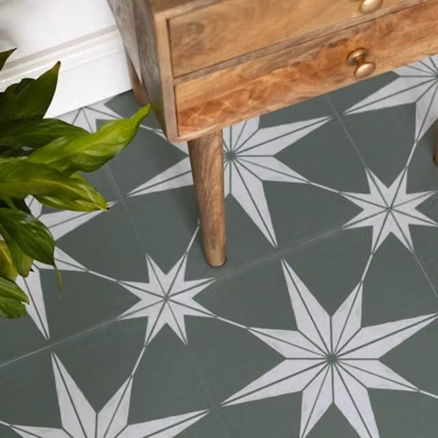 Quadrostyle Astra Olive Green Adhesive Wall and Floor Tile Vinyl Stickers, Pack of 4, W/D/H: 30 x 30 x 0.36 cm – 1