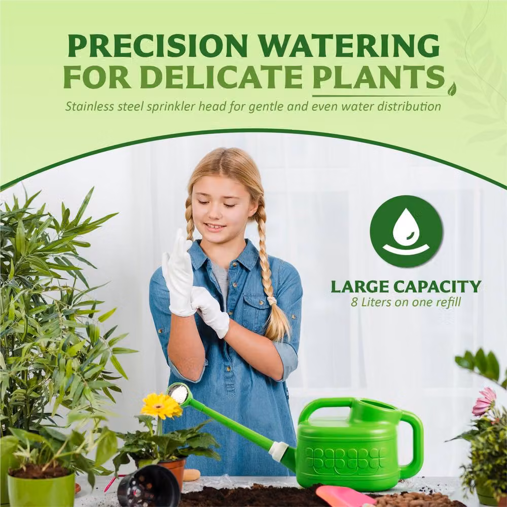 Keplin 8L Plastic Watering Can in Green – 6