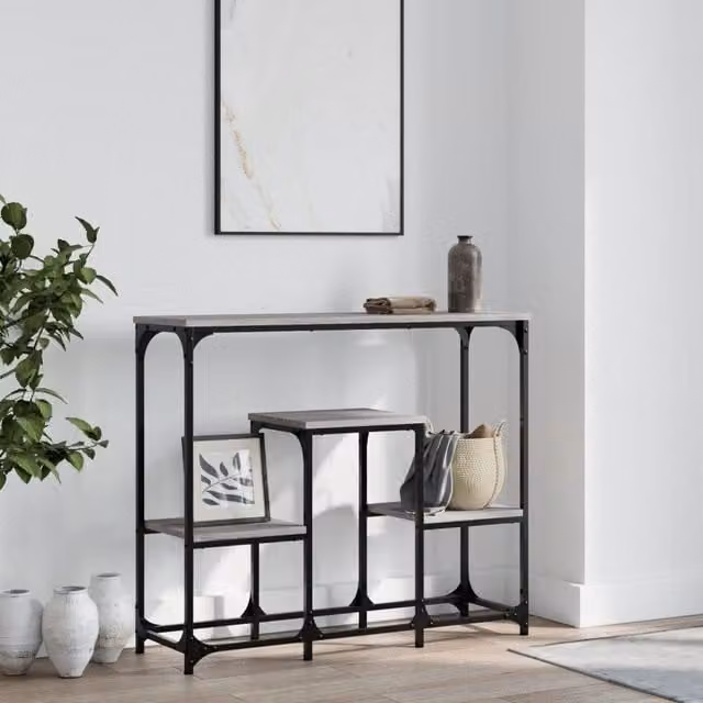 Berkfield Home Console Table in Grey Sonoma, W: 89.5 cm, D: 28 cm, H: 76 cm – 1