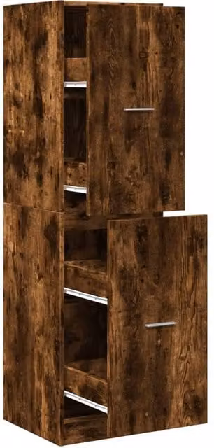 Berkfield Home Apothecary Cabinet in Smoked Oak Brown, W: 40 cm, D: 41 cm, H: 144.5 cm – 1