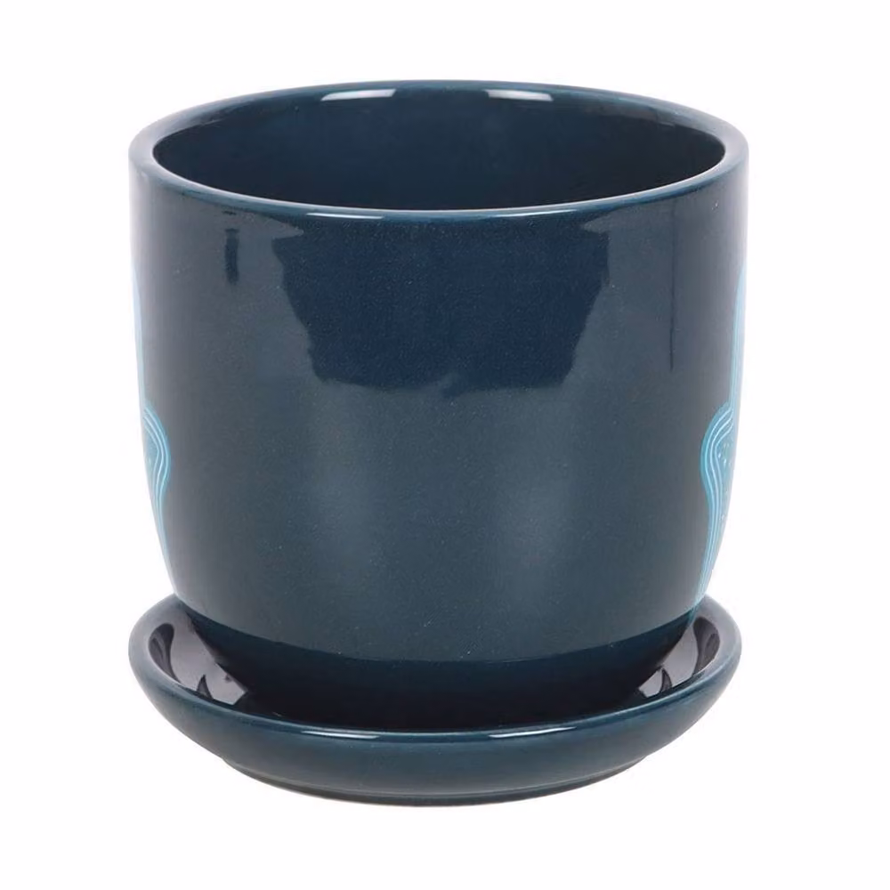 Something Different Hand of Hamsa Blue Ceramic Indoor Plant Pot, H 11.1 cm x W 11.1 cm x D 11.1 cm – 2