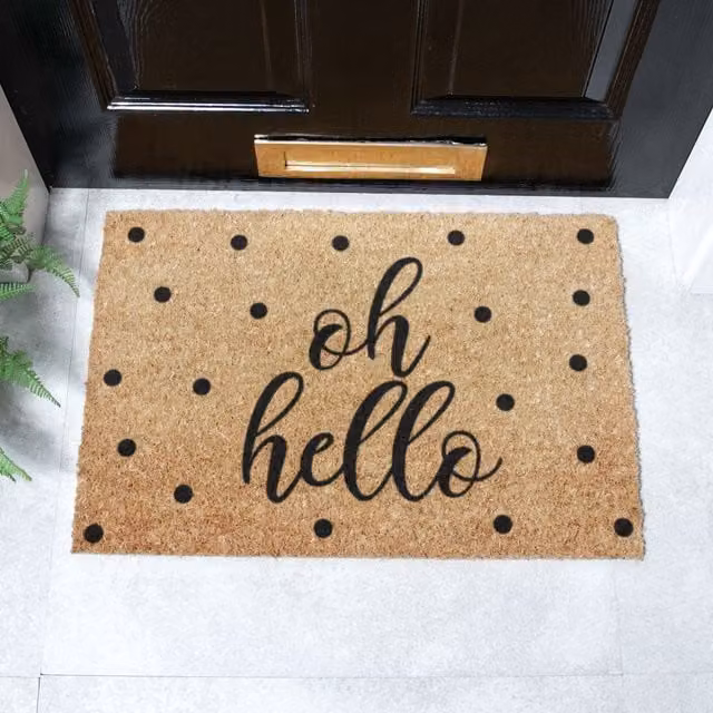 Artsy Mats Oh Hello Doormat in Black and Multicolour, W/D: 60 x 40 cm – 1