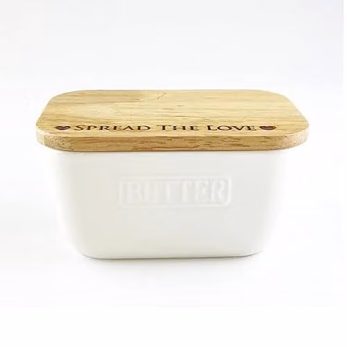 Selbrae House Spread The Love White Butter Dish – 1