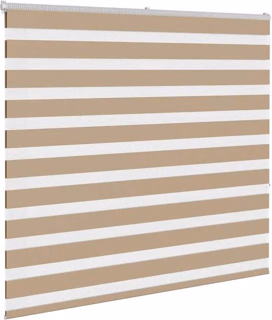 Berkfield Home Elegant Zebra Blind in Sand Brown, W: 160 cm, H: 150 cm