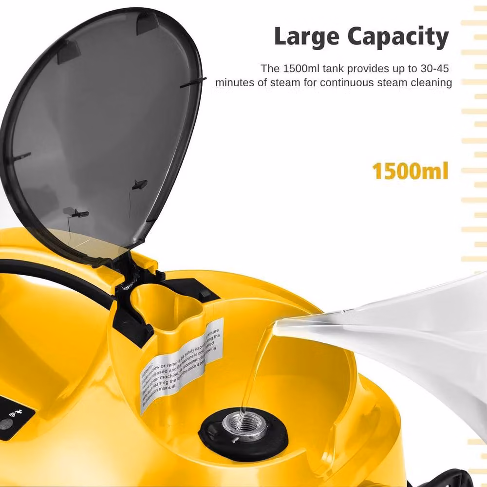 EONLION Multipurpose Floor Steam Cleaner with 1.5 l Tank in Yellow – 3