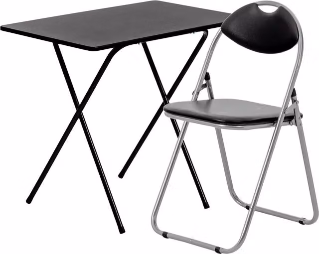Harbour Housewares Wooden Folding Desk and Chair Set in Black – 5