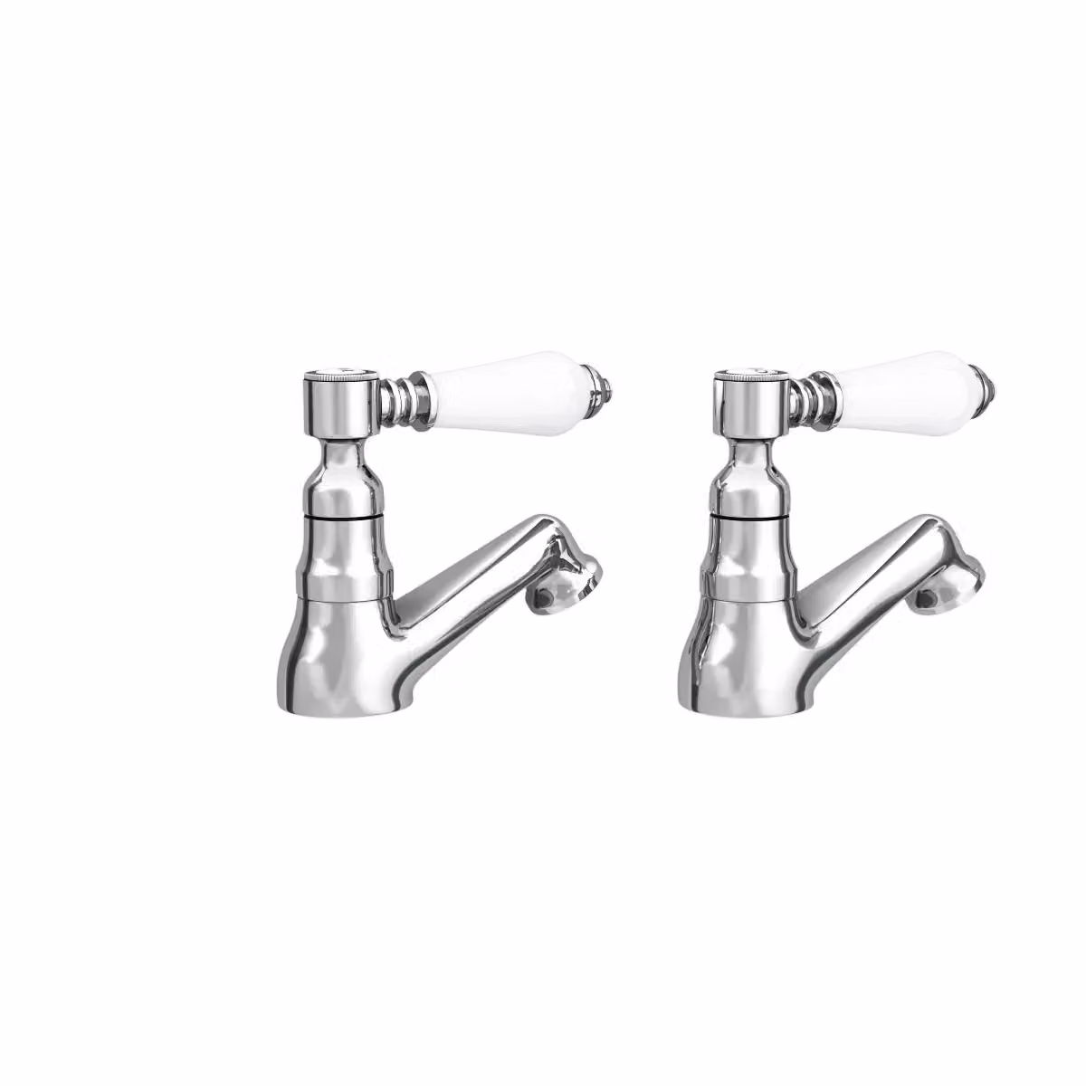 Nes Home Imperior Traditional Twin Basin Bathroom Taps with Two Handles in Silver Chrome – 2