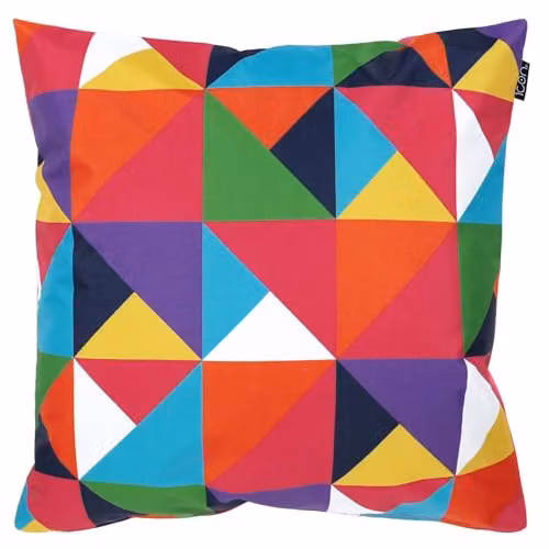 ICON Set of 4 Geometric Print Waterproof Indoor and Outdoor Square Cushions, Pink and Multicolour, W/D/H: 43 x 43 x 43 cm – 6