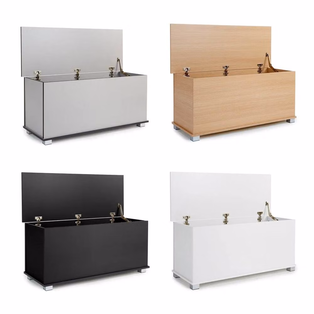 NESTLUNE White Wood Storage Trunk and Toy Chest, W/D/H: 100 x 100 x 100 cm – 2