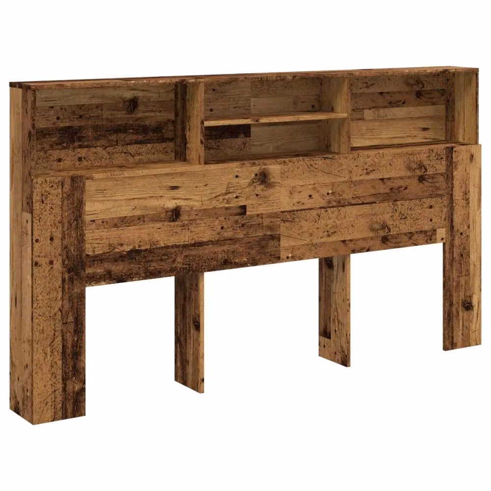 Berkfield Home Old Wood Headboard Cabinet in Brown, W/D/H: 180 x 19 x 103.5 cm – 3