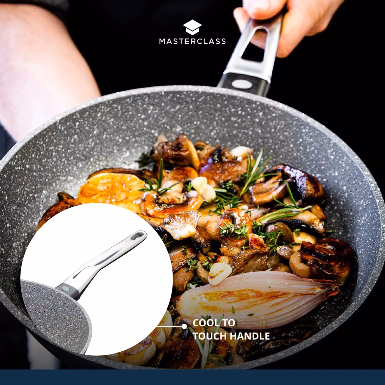 MasterClass Non-Stick Cast Aluminium Frying Pan, 20 cm, Black or Grey – 7
