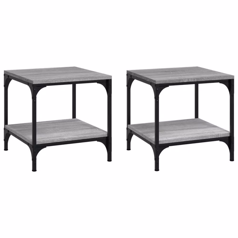 Berkfield Home Set of 2 Grey Sonoma Side Tables, W/D/H: 40 x 40 x 40 cm – 2