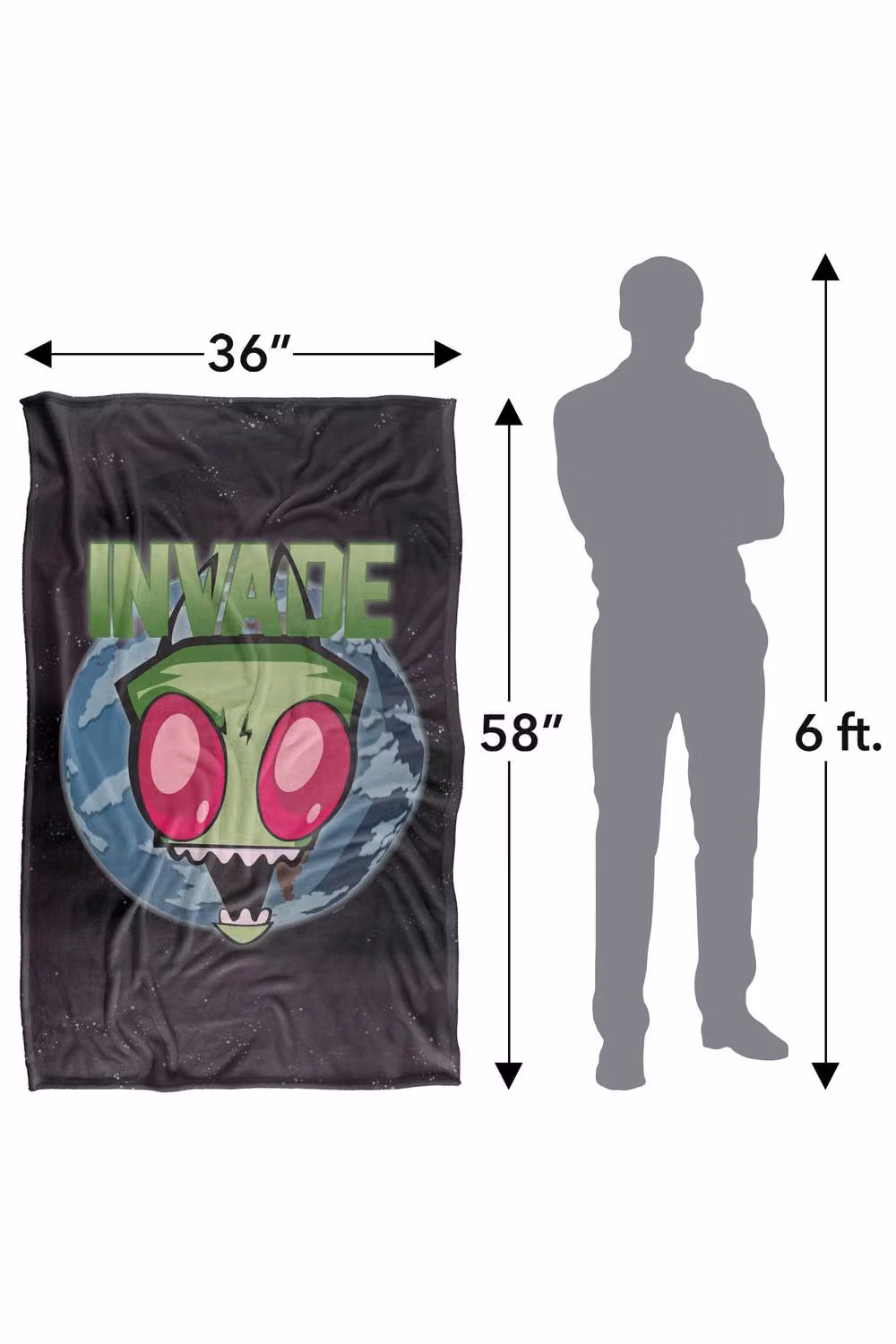 Invader Zim Silky Touch Super Soft Fleece Throw Blanket, Multicolour, W: 91 cm, L: 147 cm – 7