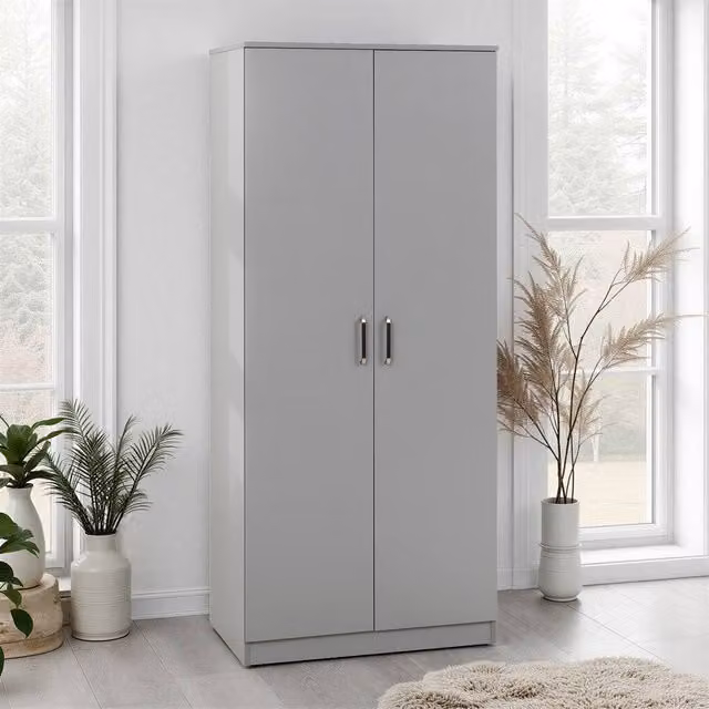 Seconique Dakotia 2 Door Wardrobe in Matt Grey – 1