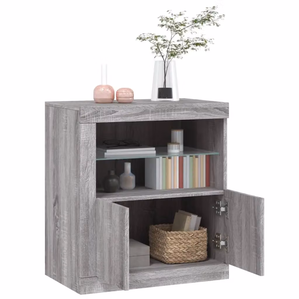 Berkfield Home Modern Grey Sideboard with Integrated LED Lighting W/D/H: 60.5 x 37 x 67 cm – 5