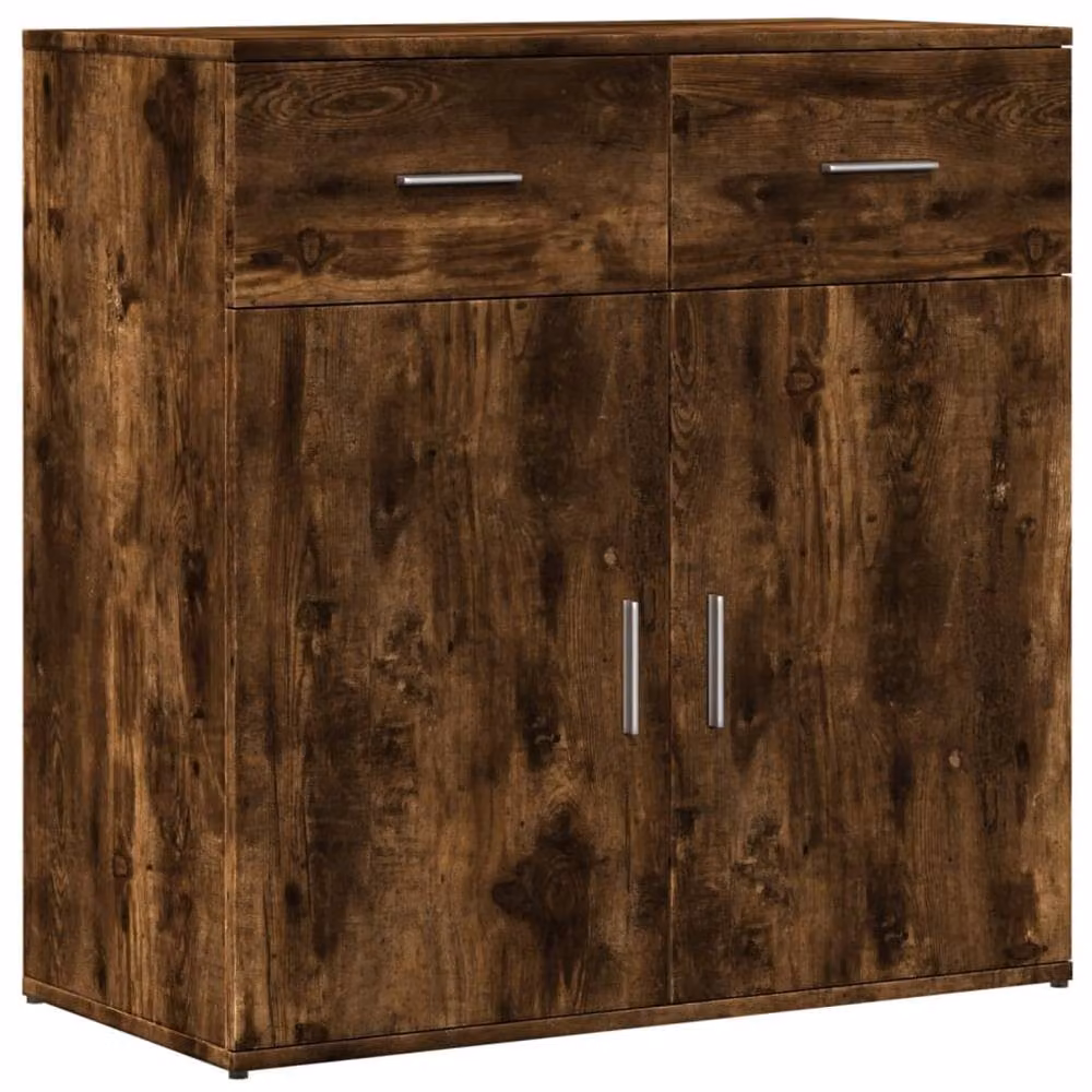 Berkfield Home Smoked Oak Sideboard in Brown, W/D/H: 79 x 38 x 80 cm – 2