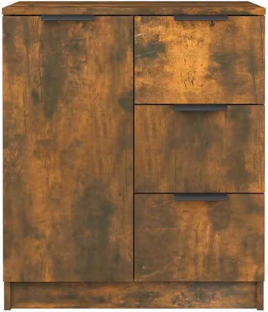 Berkfield Home Smoked Oak Sideboard in Brown, W/D/H: 140 x 30 x 70 cm