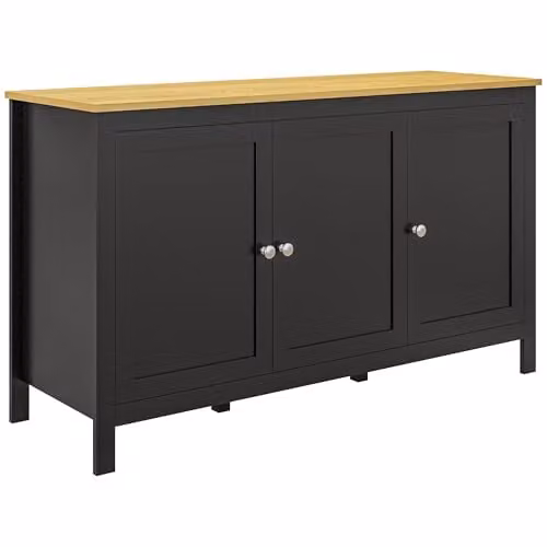HOMCOM Modern Black Sideboard Buffet Storage Cabinet W/D/H: 120 x 40 x 70 cm