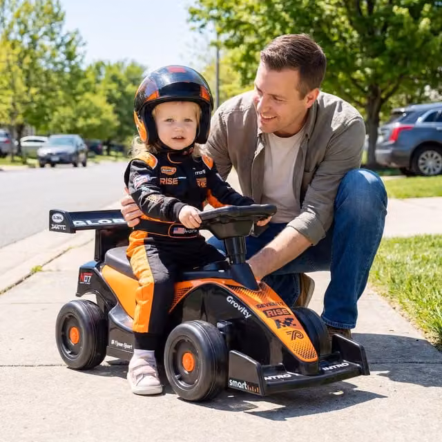 COSTWAY Orange Toddler Ride On Sliding Car with Light and Sound Effects