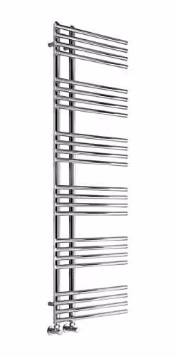 Bathroom Kingdom Elisa Designer Heated Towel Rail in Silver, W: 100 cm, H: 50 cm, D: 12 cm – 1