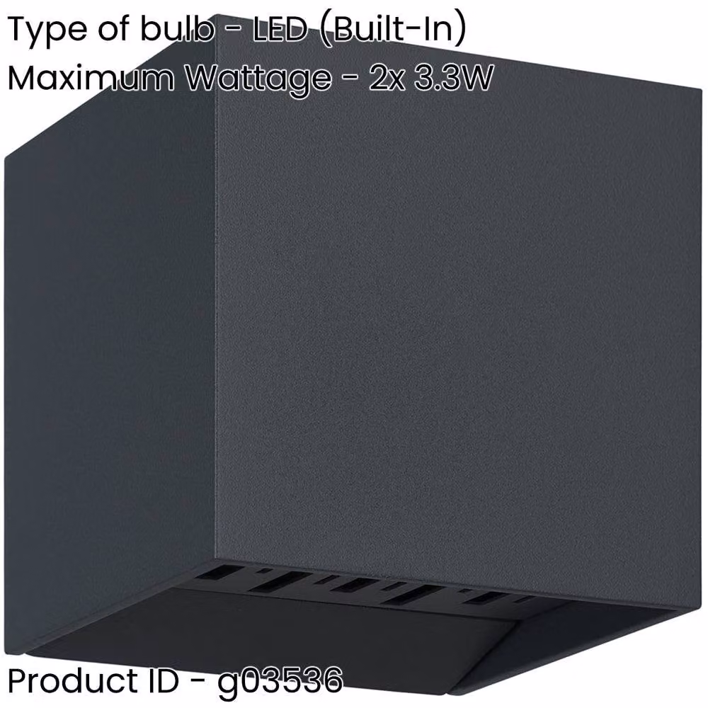 Loops 2 Pack Grey LED Up and Down Indoor Wall Lights for Modern Home Decor – 2