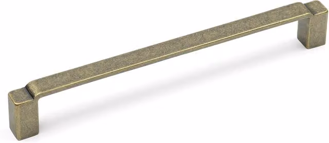 Handle & Home Antique Brass Stepped Cabinet Handles, Matt Gold/Bronze Zinc and Brass, 206mm