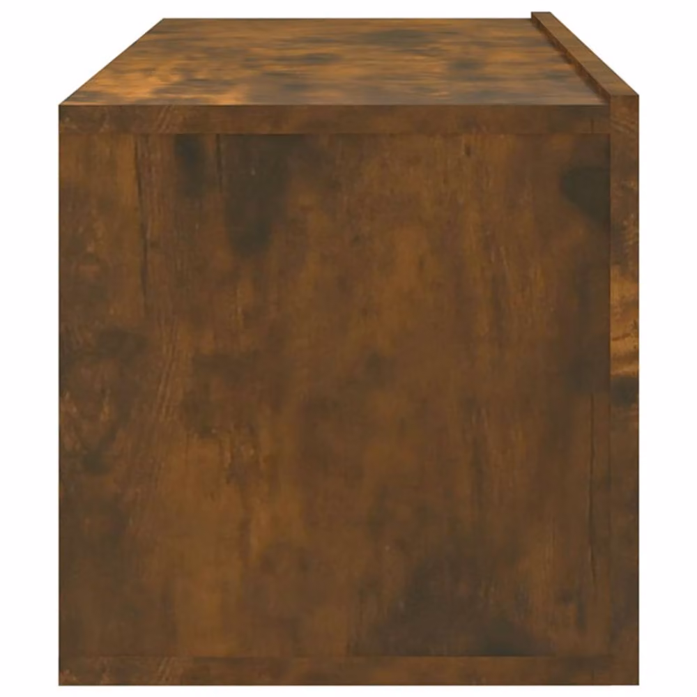 Berkfield Home Set of 2 Smoked Oak Wall TV Cabinets in Brown, W/D/H: 100 x 30 x 30 cm – 5