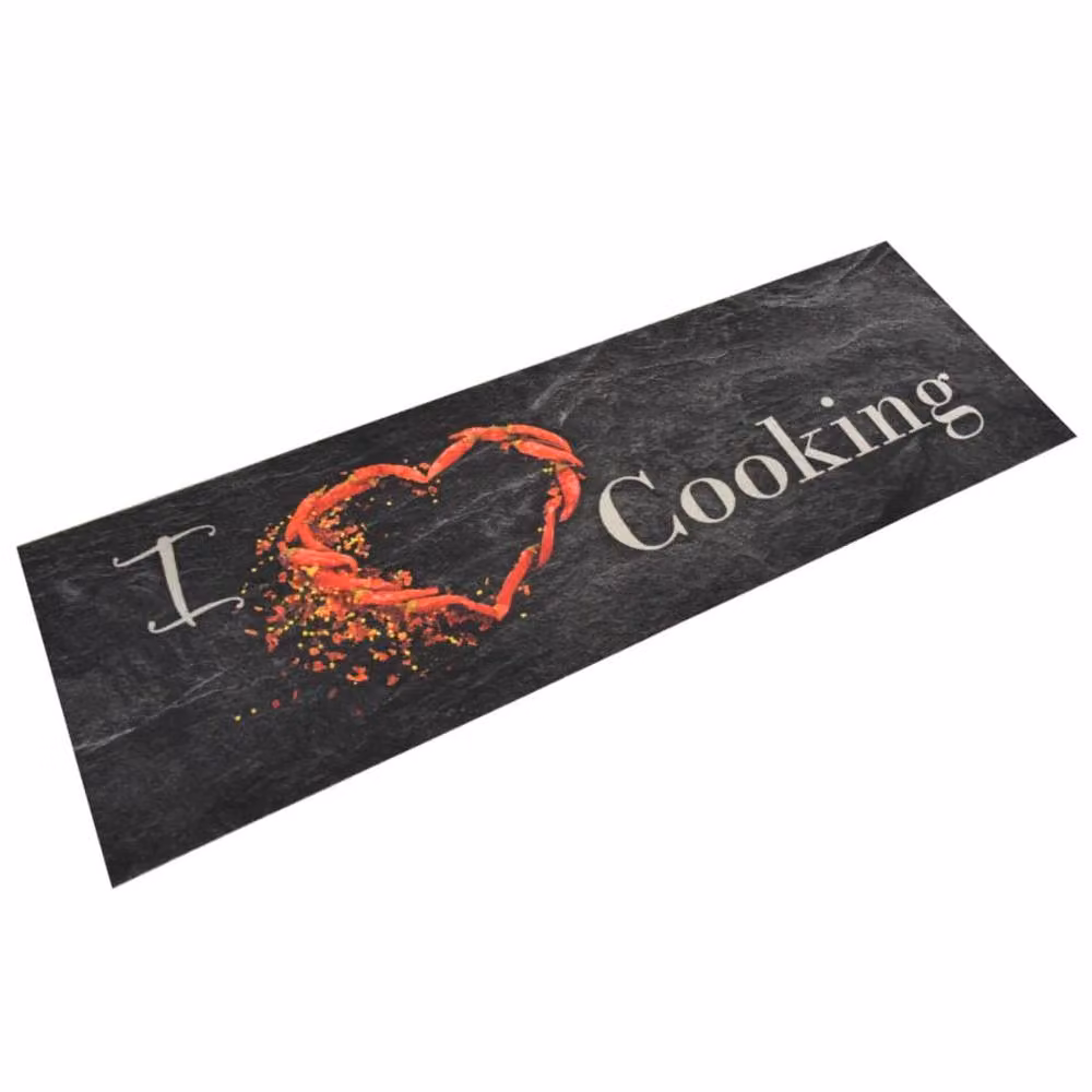 Berkfield Home Washable Non-Slip Kitchen Rug, Black, W: 60 cm, L: 180 cm – 2