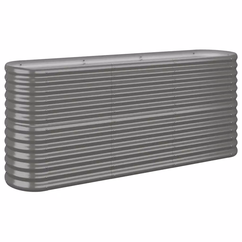 Berkfield Home Garden Powder-coated Steel Raised Bed in Grey, W/D/H: 152 x 40 x 68 cm – 2