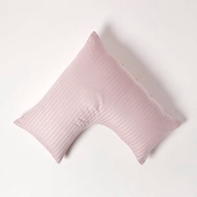 Homescapes Pink Combed Cotton Percale Pillowcase