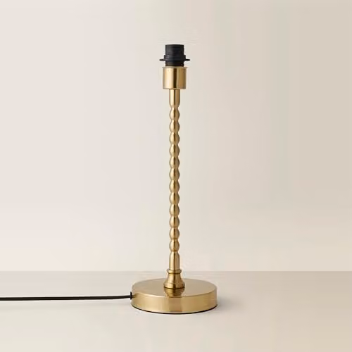ValueLights Maeve Bobbin Metal Table Lamp Base in Gold/Brass, Height: 36.0 cm – 1