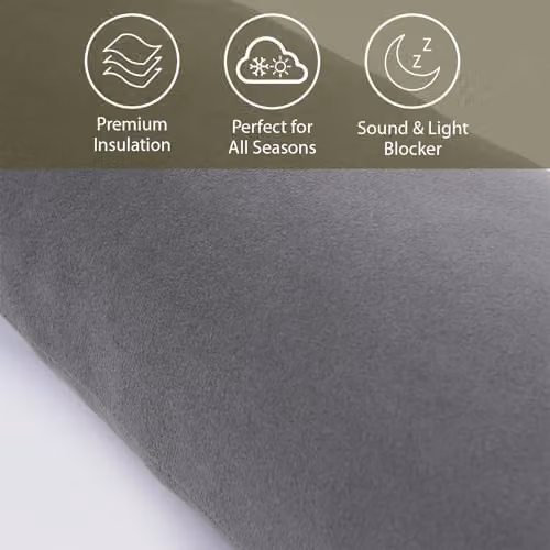 OHS Matt Velvet Draught Excluder Cushion in Grey, W 90 cm x D 20 cm – 3