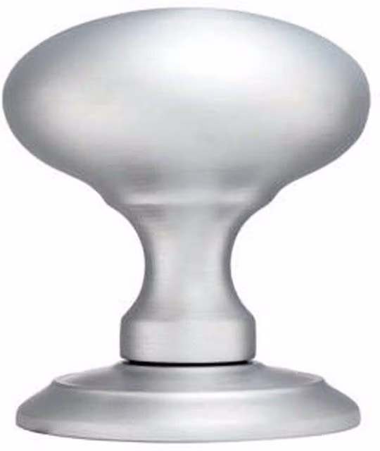 Loops Pair of Large Rounded Mortice Door Knobs with Concealed Fix, Diameter: 65 mm, Satin Chrome