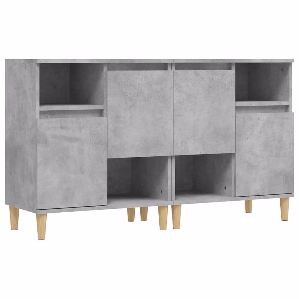 Berkfield Home Set of 2 Modern Sideboards in Concrete Grey, Engineered Wood, W/D/H: 60 x 35 x 70 cm – 2