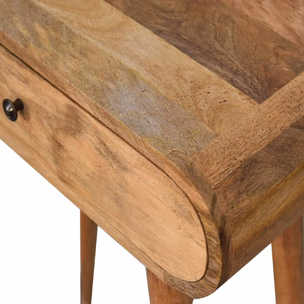 STILVORA Minimalist Mango Wood Console Table with Drawer in Brown – 2