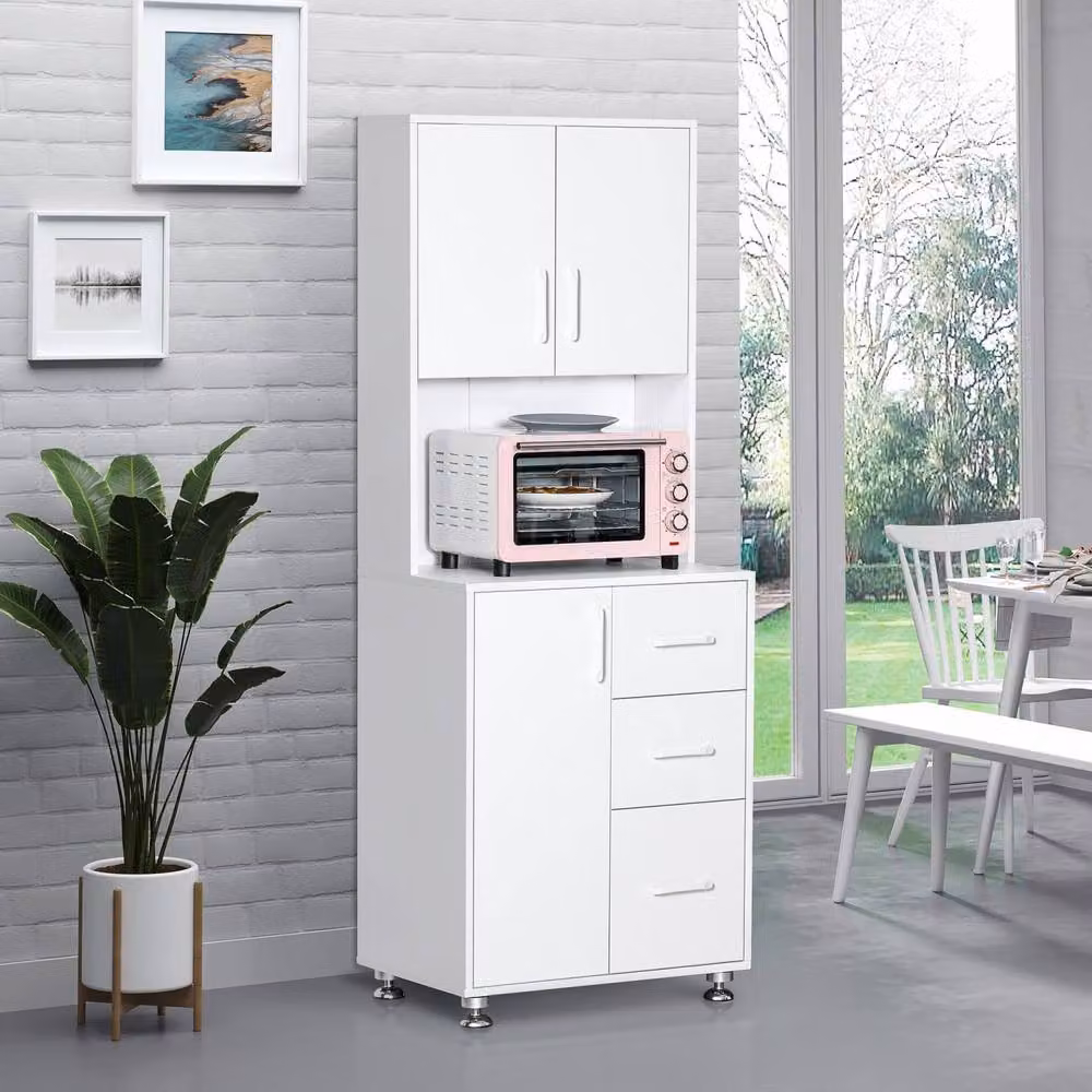 Wyld Haus Cohana White Modern Kitchen Base Unit with Drawers and Open Counter, W/D/H: 40.0 x 60.0 x 160.0 cm – 3