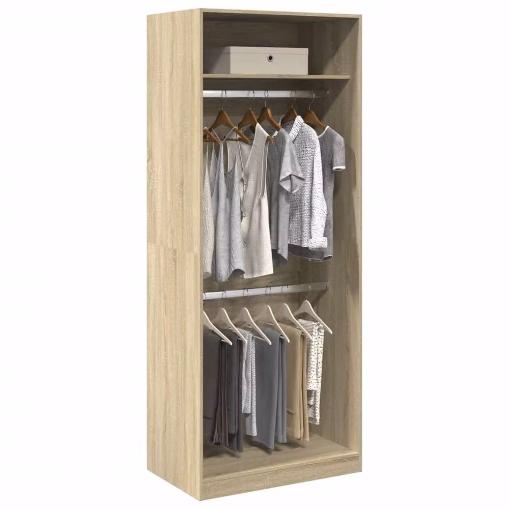 Berkfield Home Sonoma Oak Wardrobe in Light Brown, W/D/H: 80 x 50 x 200 cm – 2