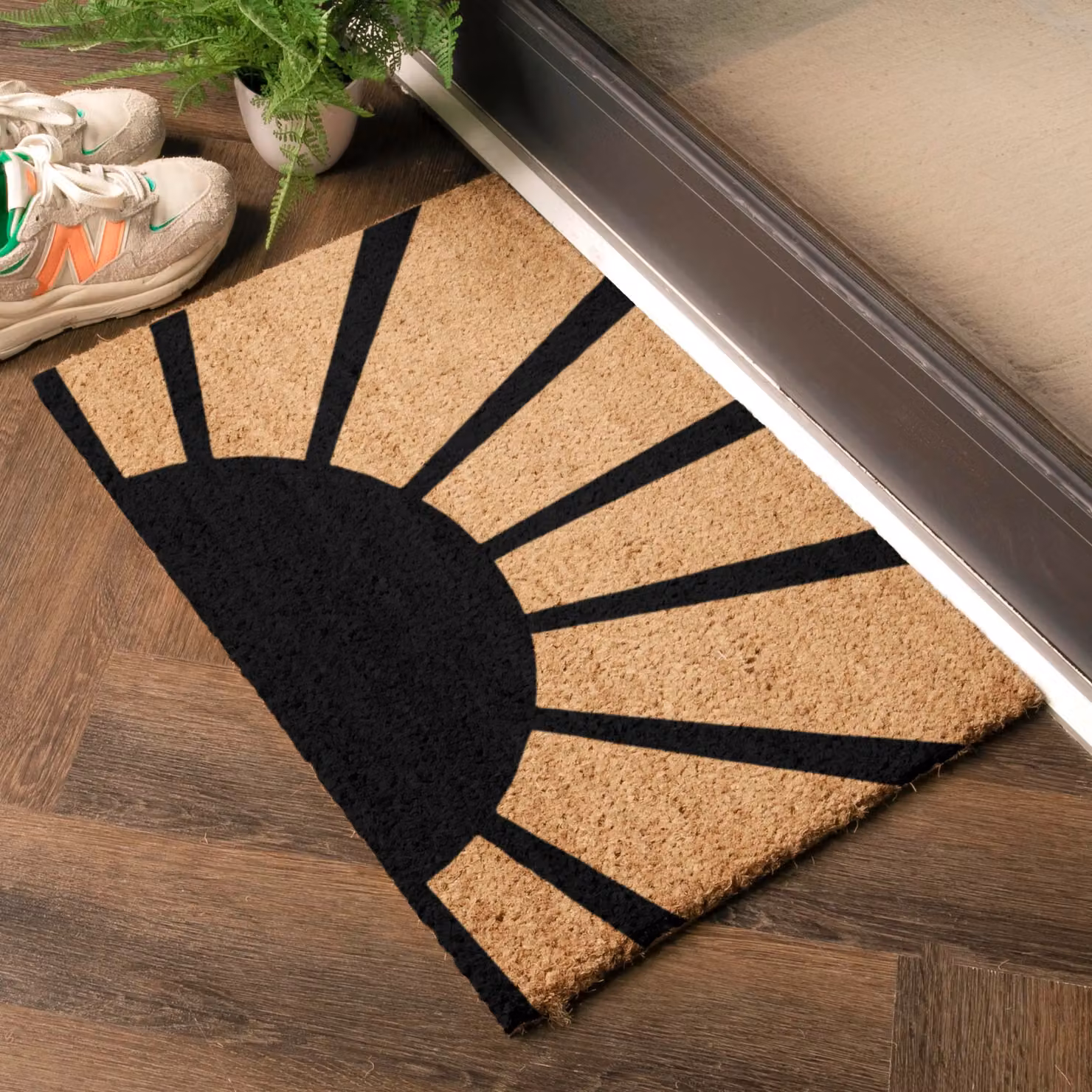 Artsy Mats Welcoming Sun & Rays Doormat in Black, W/D: 60 x 40 cm – 2