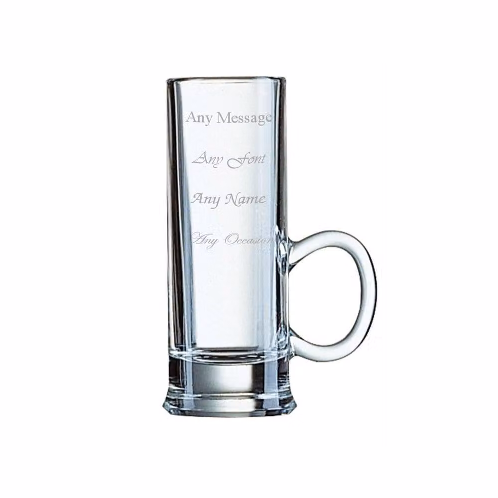 Uniqueful Personalised Engraved Islande Shot Glass with Handle, Clear, 100ml