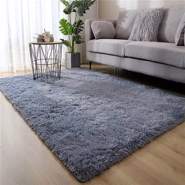 YnysTec Large Shaggy Rug in Dark Grey, Soft Fluffy Anti Slip Carpet for Living Room or Bedroom, W: 300 cm, D: 200 cm