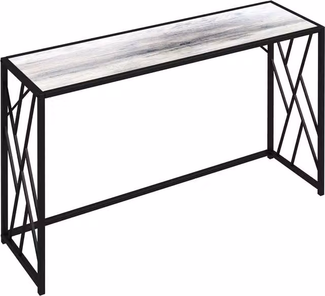HOMCOM Industrial Console Table with Metal Frame in Grey and Black – 1