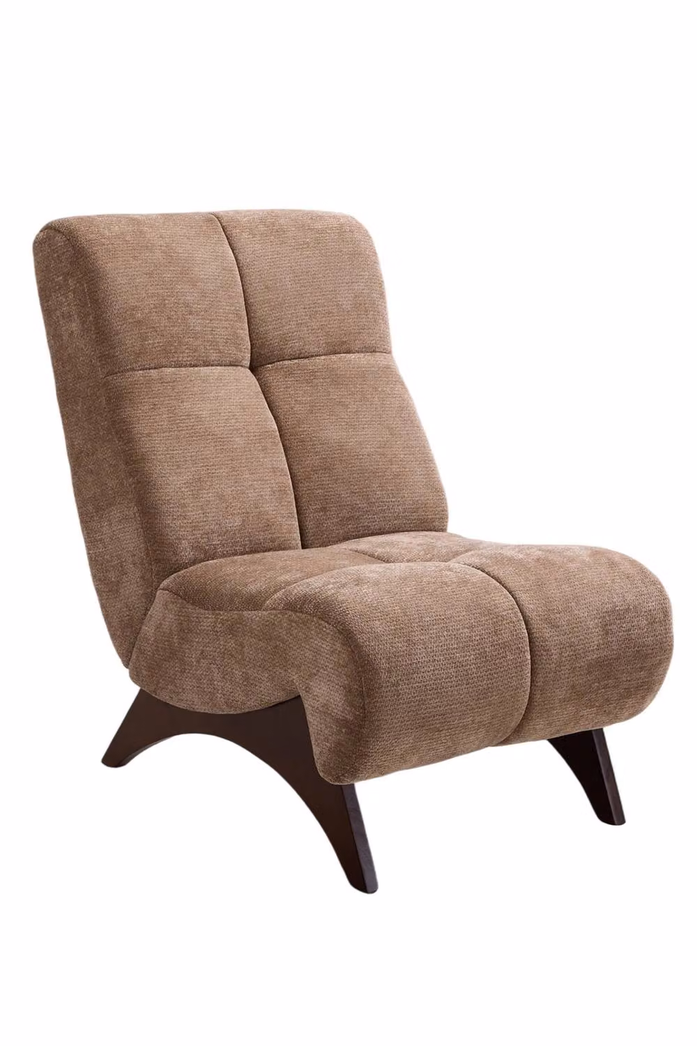 Living and Home Brown Chenille Upholstered Lounge Chair with Armrests – 2
