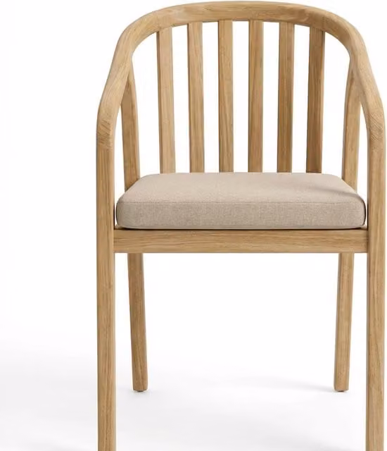 Royalcraft RIVEN Modern Acacia Wood Dining Chairs, Pack of 4, Brown, Yellow and Beige, H 81.5 x W 60.5 x D 58.0 cm