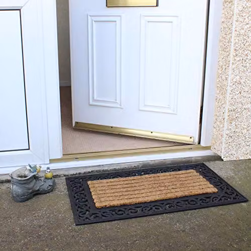 JVL Karina Heavy Duty Rectangular Coir and Rubber Doormat, Brown or Black, W: 45 cm, D: 75 cm – 2