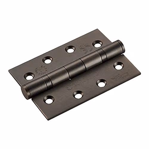 Loops 2 Pair Matt Bronze 13 Ball Bearing Butt Hinges H: 102 mm, W: 76 mm, D: 3 mm – 2