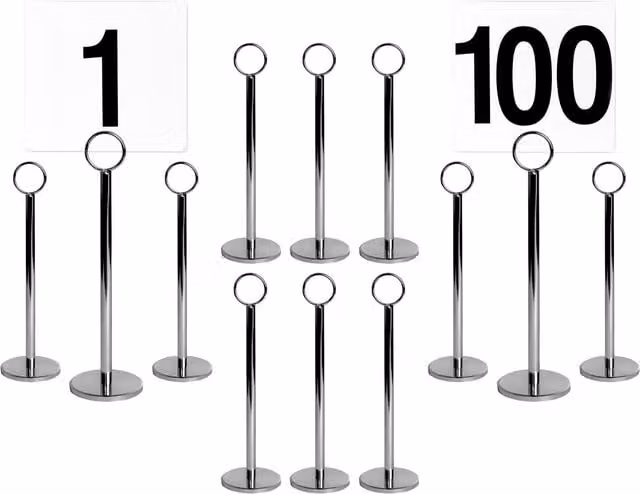 Argon Tableware Silver Table Numbers with 20cm Holders, Pack of 100 – 1