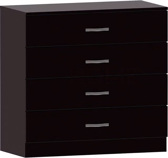 Havendro 4 Drawer Black Chest of Drawers with Metal Handles and Runners – 1