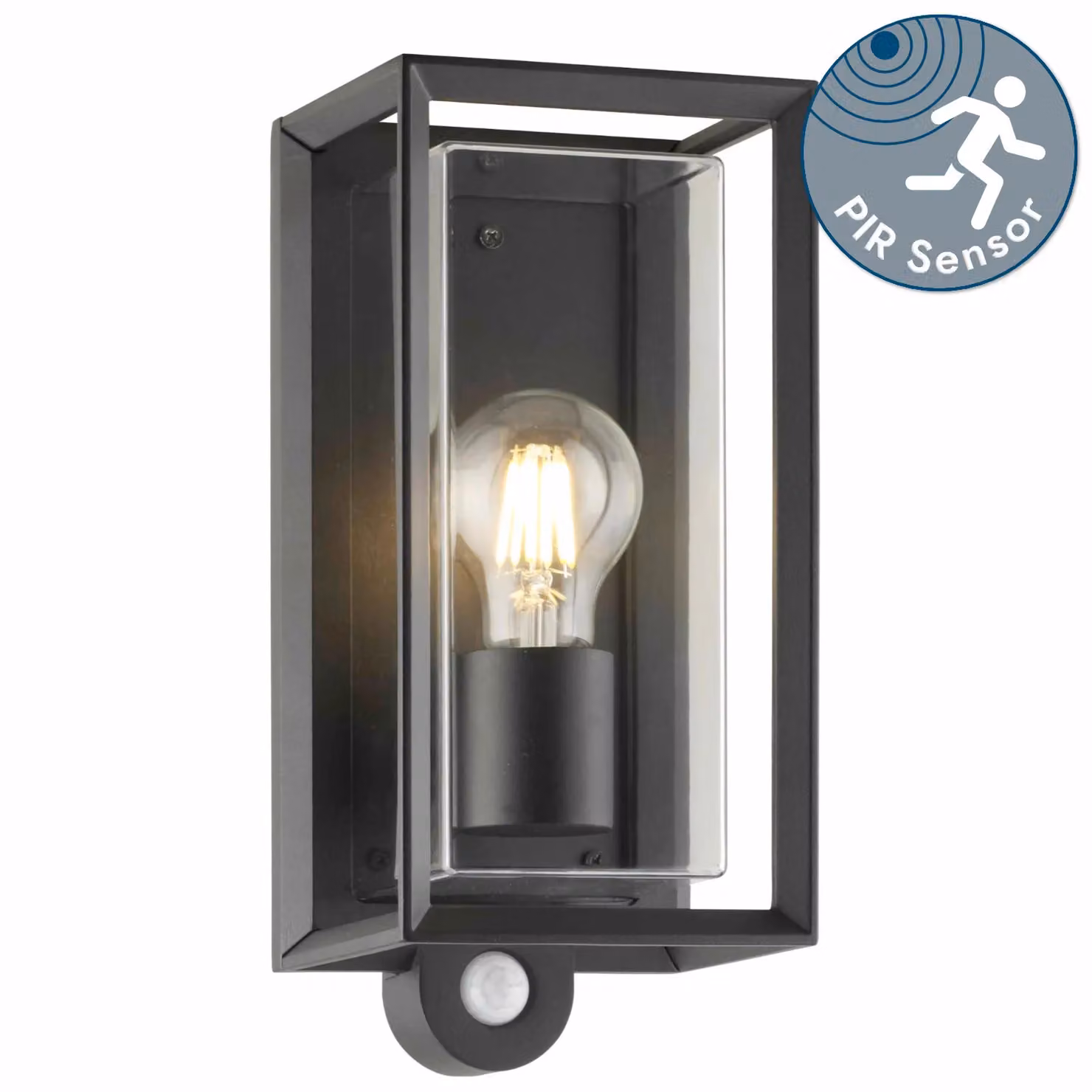 First Choice Lighting Brandon Black Motion Sensor Outdoor Wall Light with Timer and Replaceable LED Bulb – 2