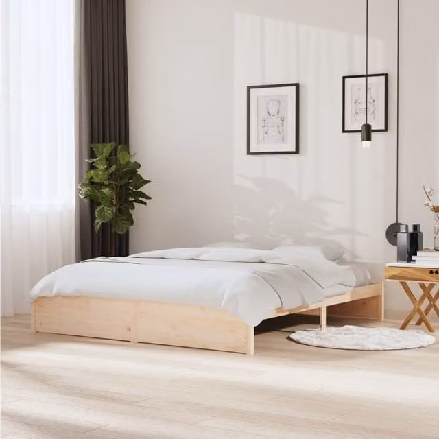 Berkfield Home Solid Wood Pine Bed Frame in Brown, W/D/H: 180 x 200 cm