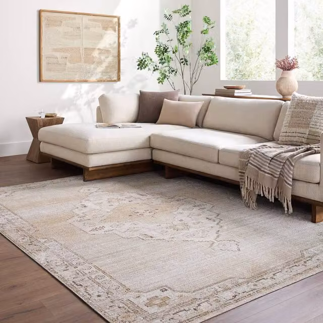 Livabliss Fifth Avenue Vintage Boho Living Room Rug in Brown, White, Grey and Beige, W: 200 cm, D: 275 cm